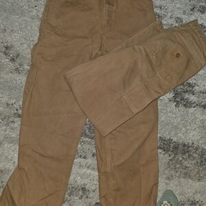 Carhartt Men’s Tan Cargo Work Pants - Utility Pocket